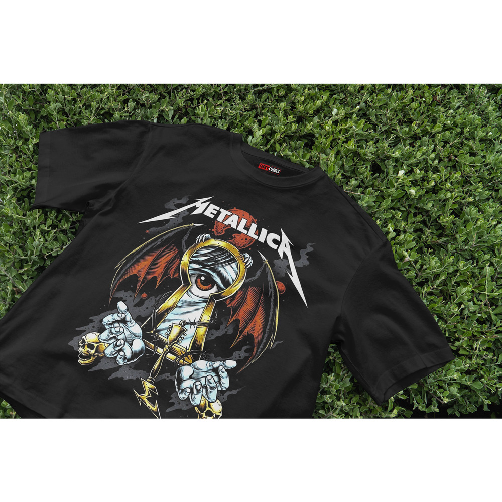 Band rock T-shirt | Metallica Band T-Shirt | Skull and Lightning Tee | Rock Tee